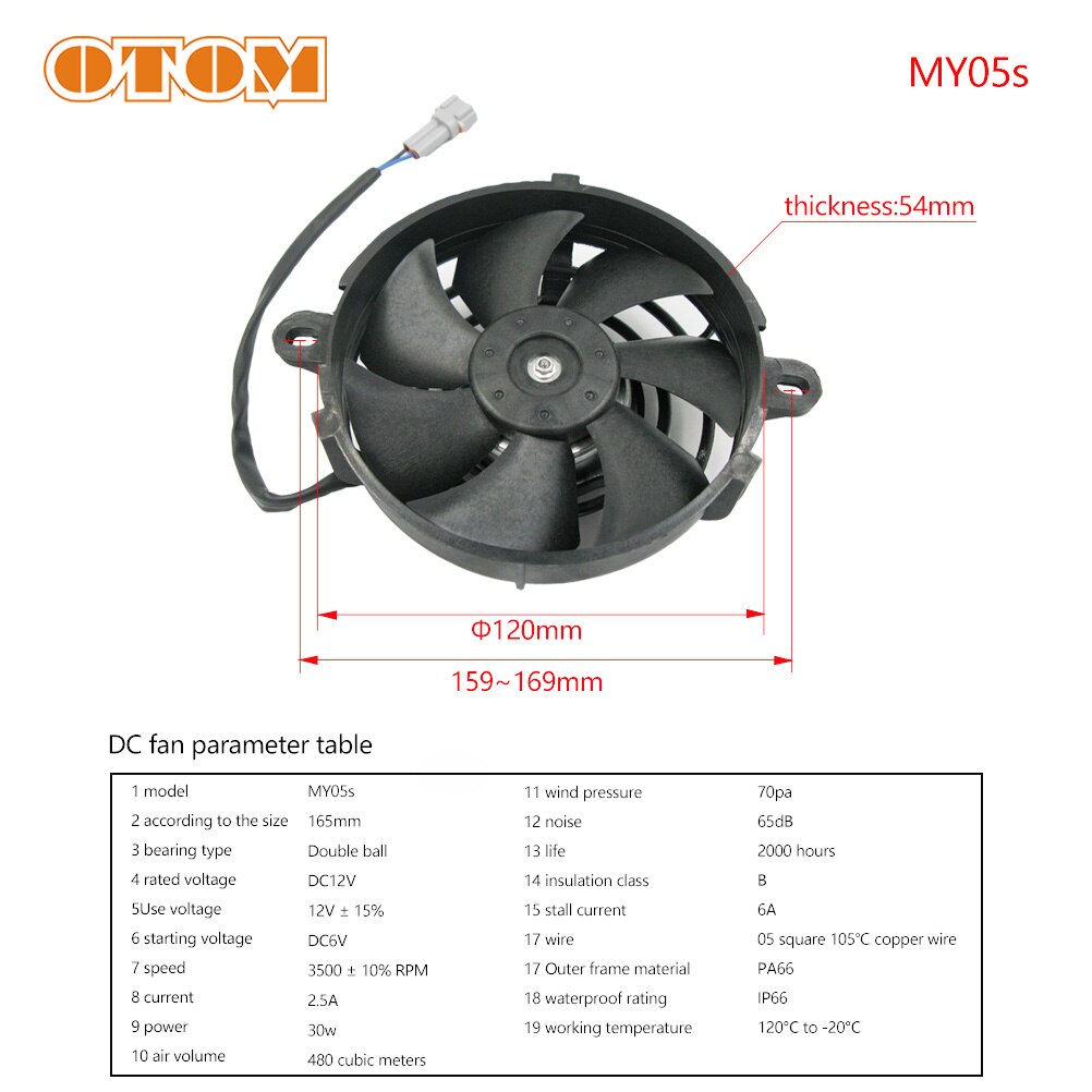 OTOM Universal Motorcycle Cooling Fan Dirt Pit Bike ATV Quad Oil Cooler Water Radiator Electric 12V For KTM Honda Yamaha Kawasak: MY05s
