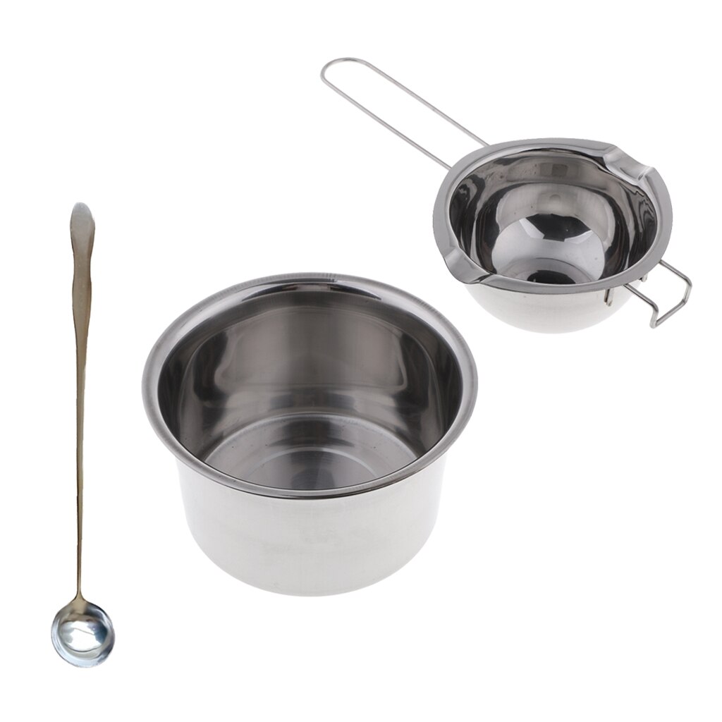 3Pcs Rvs Kaars Wax Smelten Pot Dubbele Boiler Roeren Lepel Diy