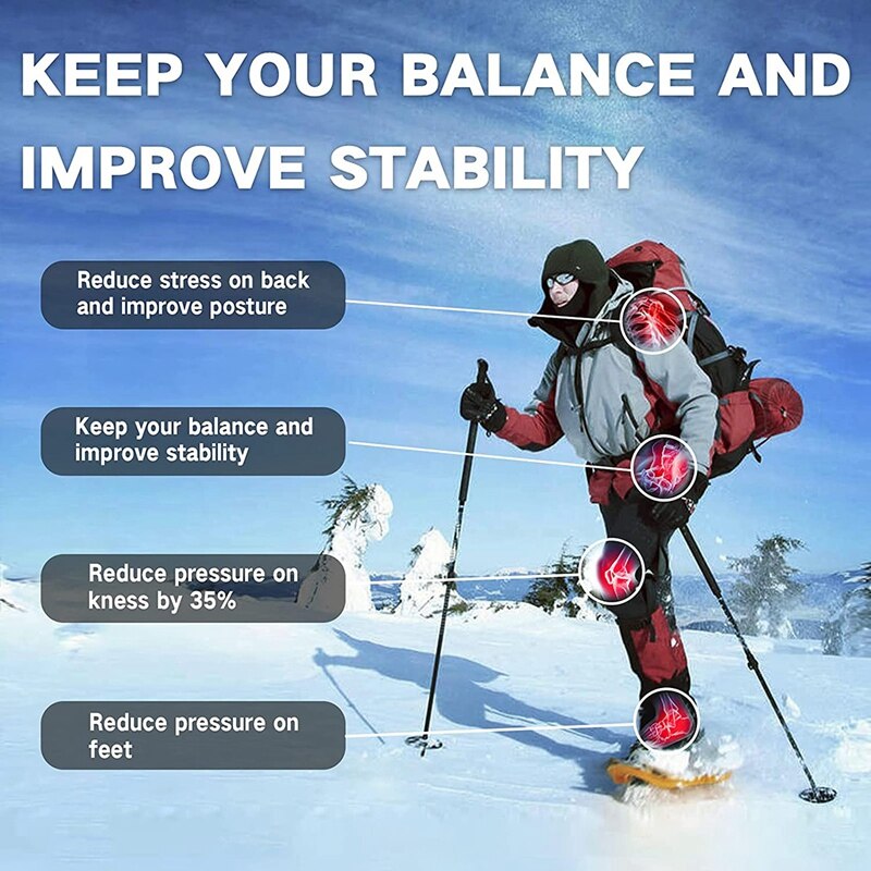 TUOBEIS trekking poli per escursionismo, escursionismo bastoni nordico a passeggio bastoni 2 pacchetto collassabile alluminio con Presto Flip serratura poli