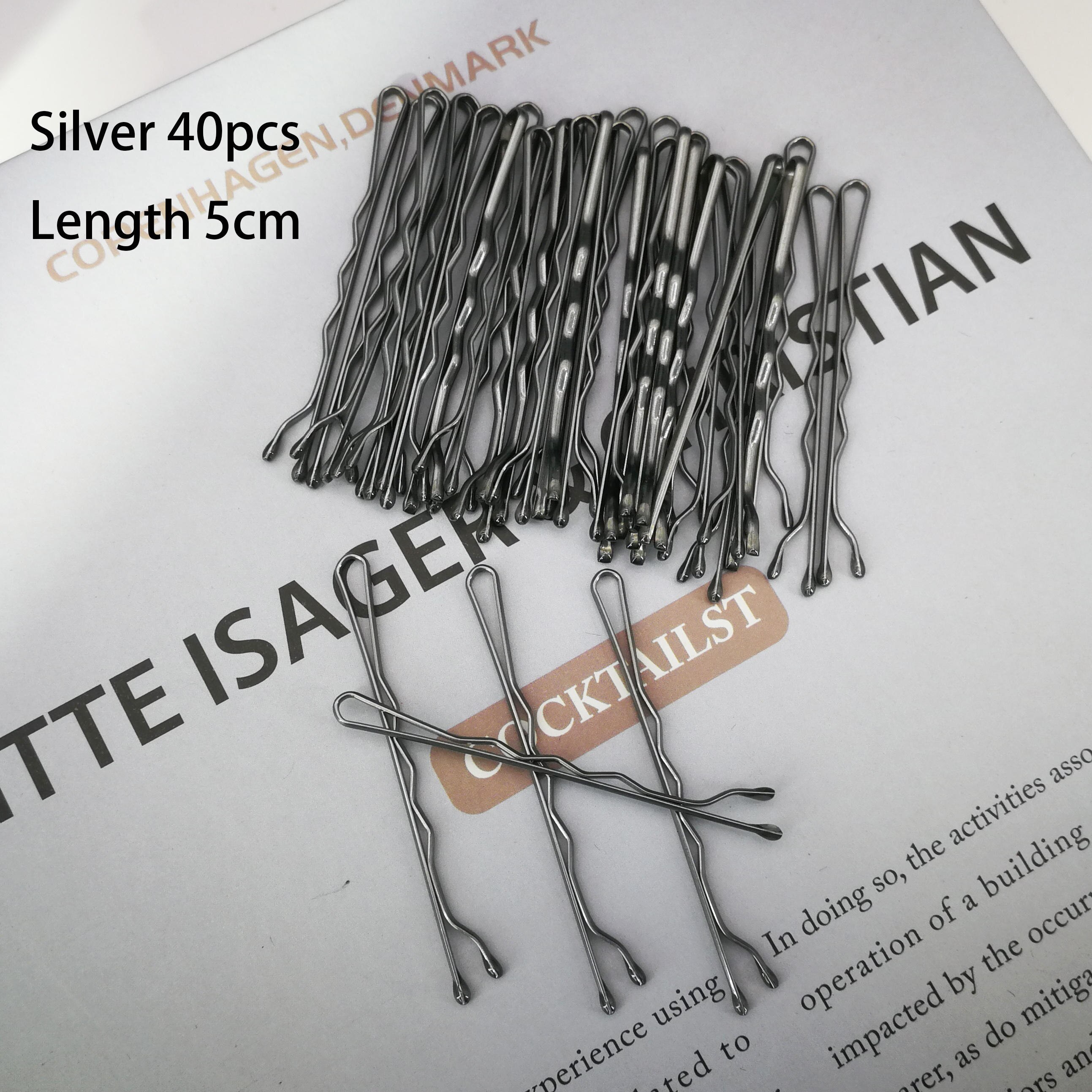 Perni per capelli in lega da sposa a forma di U fermagli per capelli ondulati semplici perni in metallo Bobby Barrettes strumenti per acconciature da sposa accessori regali: Hairpin 40pcs Silver