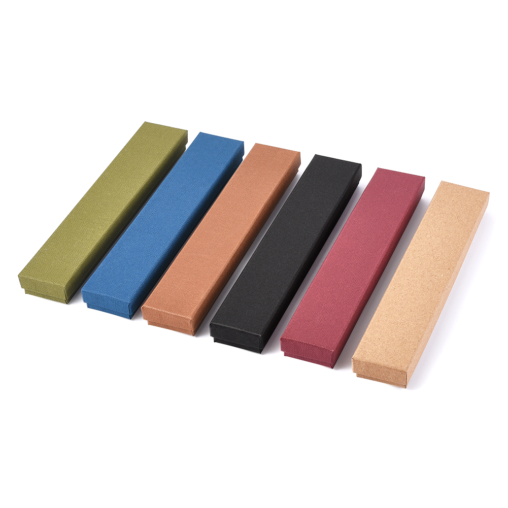12 pcs 21x4x2cm Rectangle Cardboard Jewelry Set Box for Ring Necklace boxes for jewellery packaging with Sponge inside F70