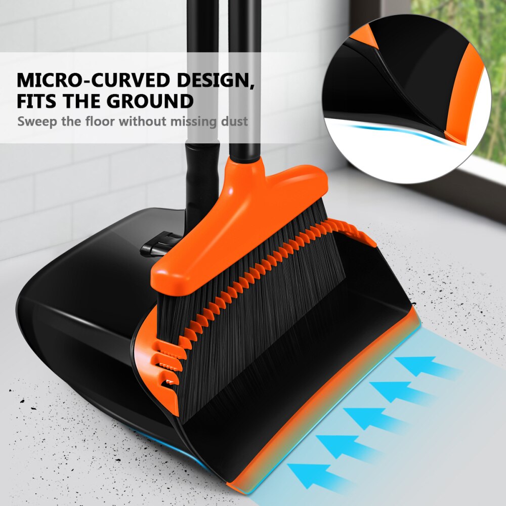 HOMEMAXS Stable Space-saving Broom and Dustpan for Office Classroom Home Kitchen Household Cleaning Tool