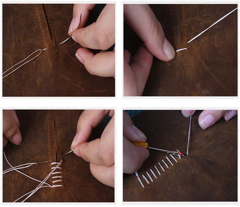 LMDZ Convenient Leather Craft Sewing Kit 22 Pieces Leather Sewing Repair Kit with Simple Method for Beginner-Leather Sewing Tool