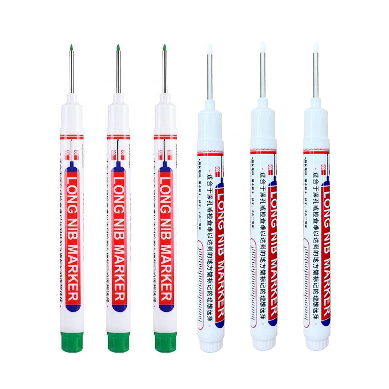 6pcs 20MM Red/Black/Blue/White/Green Ink Long Head Markers Bathroom Woodworking Decoration Multi-purpose Deep Hole Marker Pens: plum