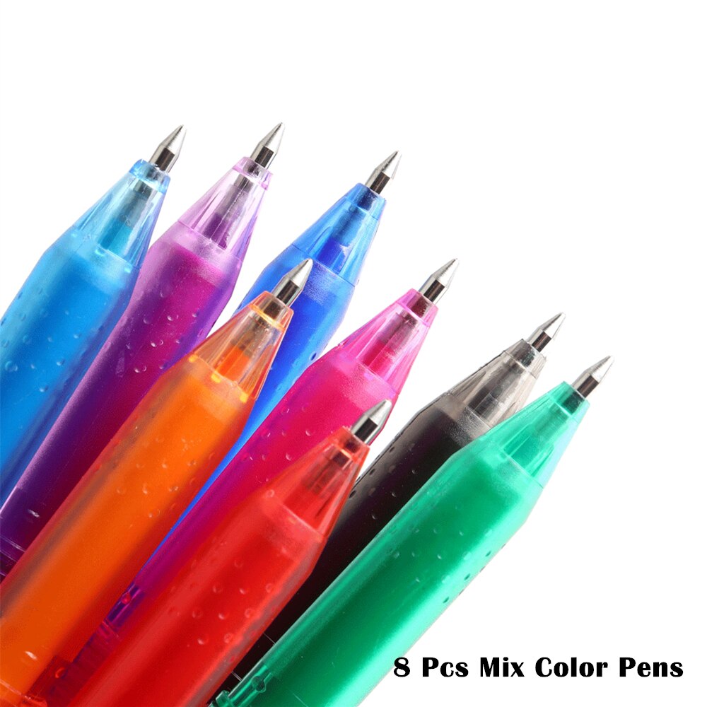 Un stilou 8 buc/set pix gel kawaii stilou ștergător set de stilouri magice cu gel rechizite de scris de birou pentru școală papetărie pentru studenți rechizite școlare: 8 pixuri de culori mixte