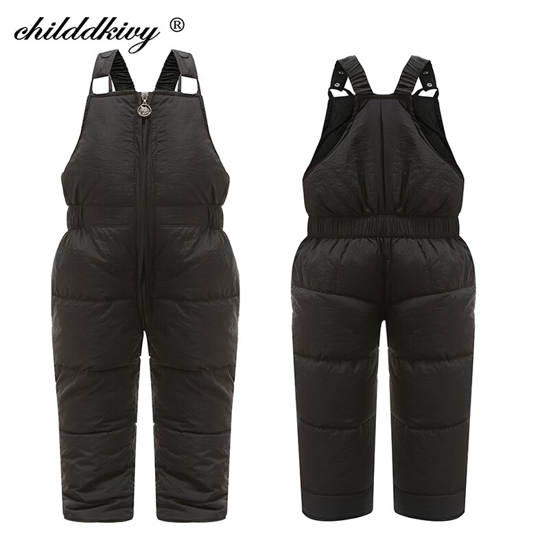 Combinaison en coton pour enfants, salopette en duvet épais, pantalon , vêtements pour bébés filles de 1 à 5 ans, collection hiver: black / 3T