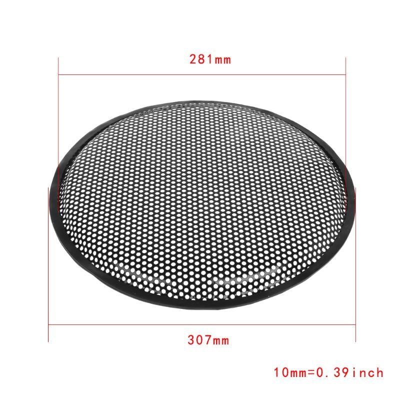 Høyttaler grill deksel beskytter grille subwoofer bil subwoofer 12 "metalldeksel klemmer skruer