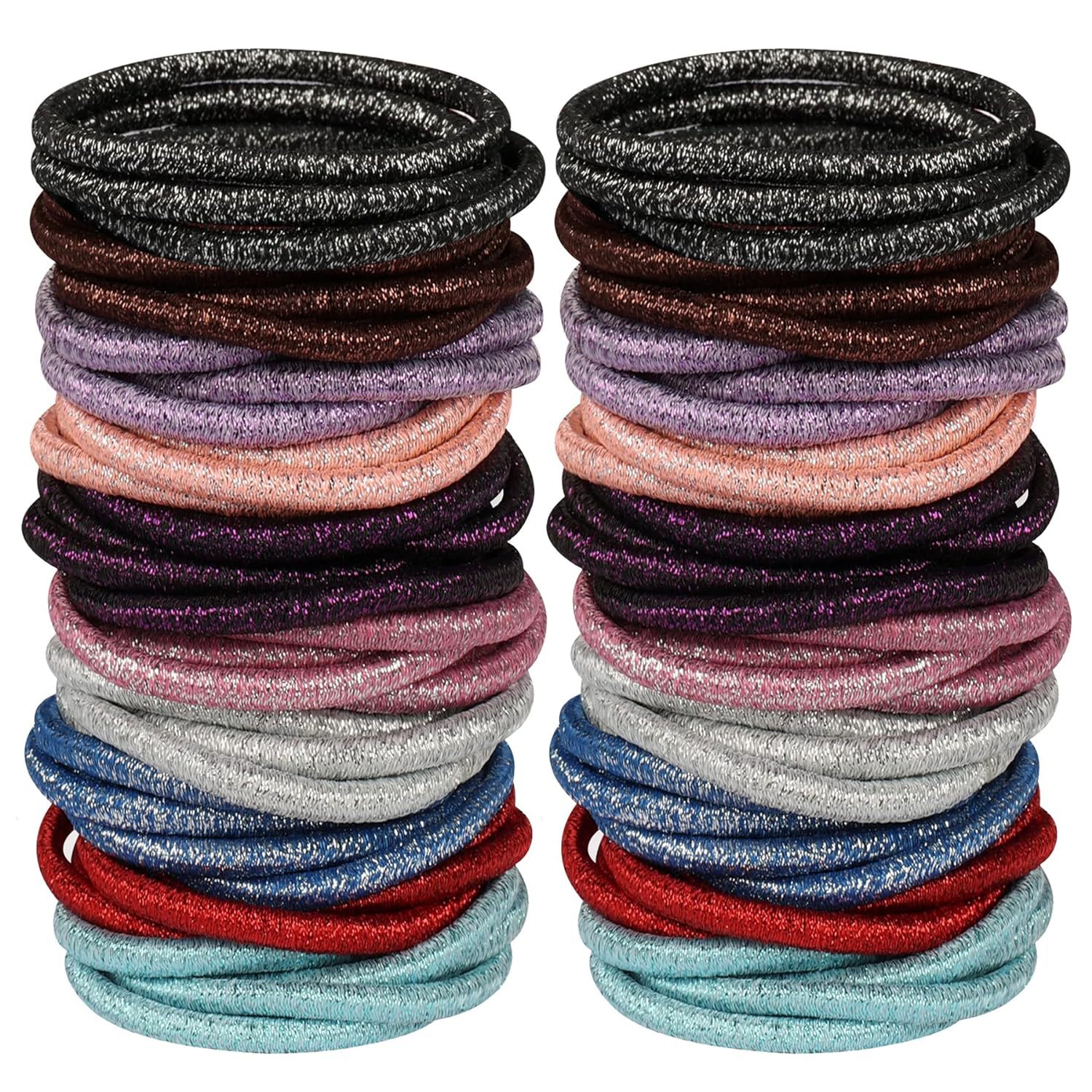 10/30/50 Uds. Coleteros negros de 4MM bandas elásticas para el cabello para mujeres, hombres y niñas, diadema para mujer, ligas, accesorio para diadema: XS / Azul cielo