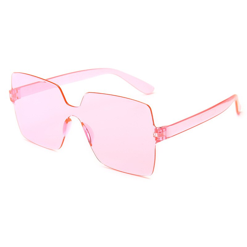 Eendelige zonnebril voor dames, siamese vierkante jelly candy zonnebril voor heren, ultra lichtgewicht frameloze oversized zonnebril voor dames.