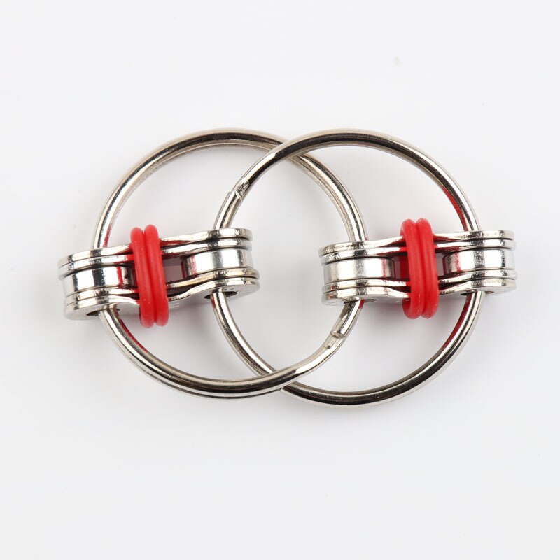 Nowe Puzzle metalowe Fidget zabawka dla dzieci autystycznych łańcucha Fidget zabawki stres relief ADHD Top Puzzle ręcznie Spinner breloczek zabawki sensoryczne: Red 18G