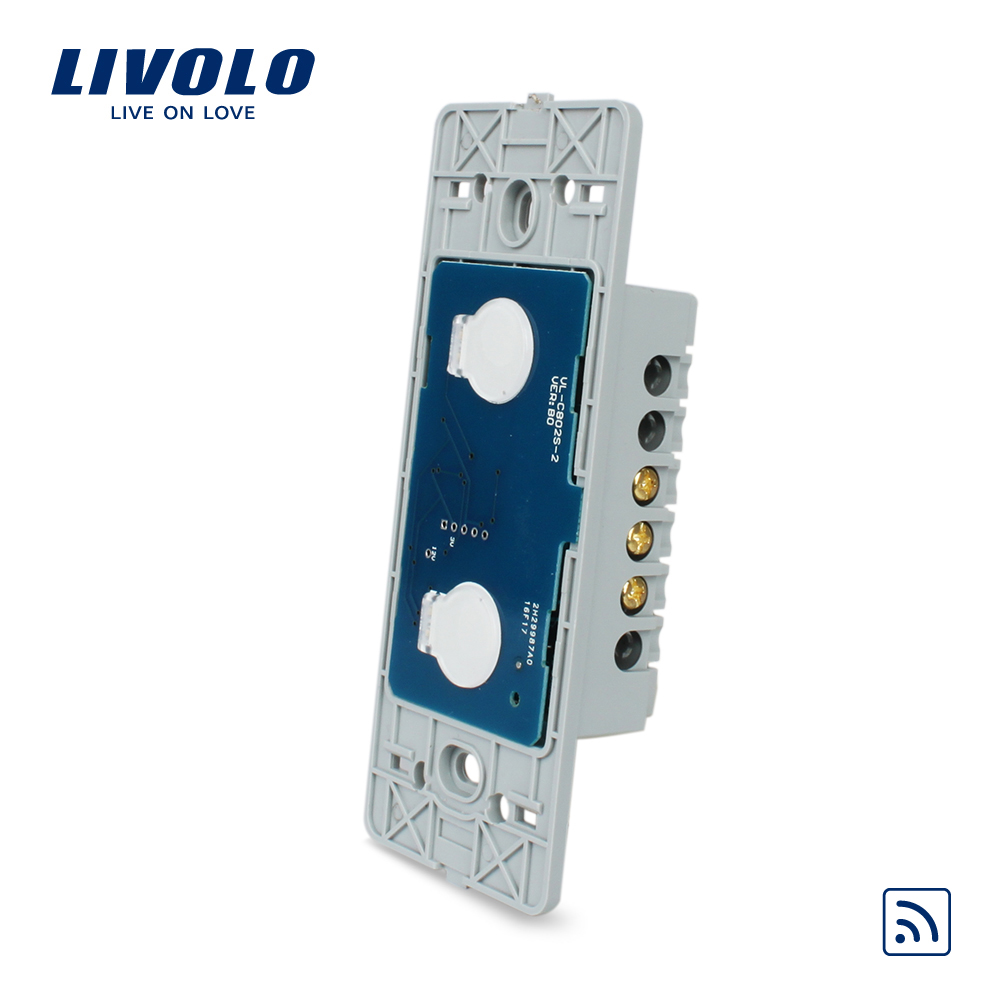 Livolo US standard Muur Light Remote Touch Switch Base Board, 2 gang 1way, Zonder Crystal Glass Panel, VL-C502R