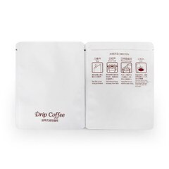 100 stk dryp kaffe emballagepose aluminiumsfolie kompositlag miljøvenligt materiale god kaffepose: Hvid
