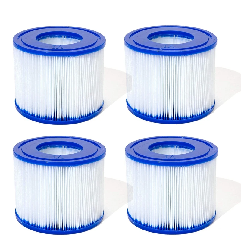 1/2/4 Stück Schwimmbad-Filterkartusche als Ersatz für Bestway Flowclear Größe VI SI Filter Lay-Z-Spa – Miami Vegas Palm Spring: Blau