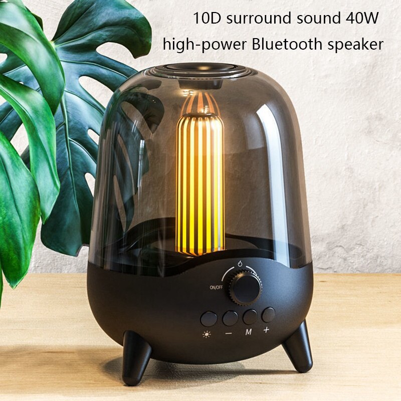 Breathe light bluetooth speaker , 10d surround sound 40w high-power bluetooth speakers for parties and homes: Pink