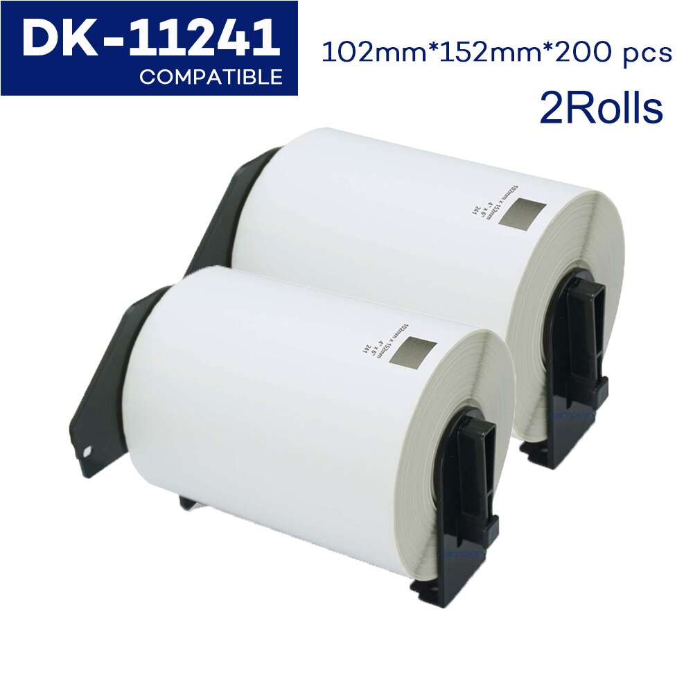 2 etykiety rolkowe kompatybilne z drukarką termiczną Brother QL570 DK 22205 DK11209 DK22205 ciągłe i wycinane standardowe etykiety adresowe: 2Rolls DK-11241