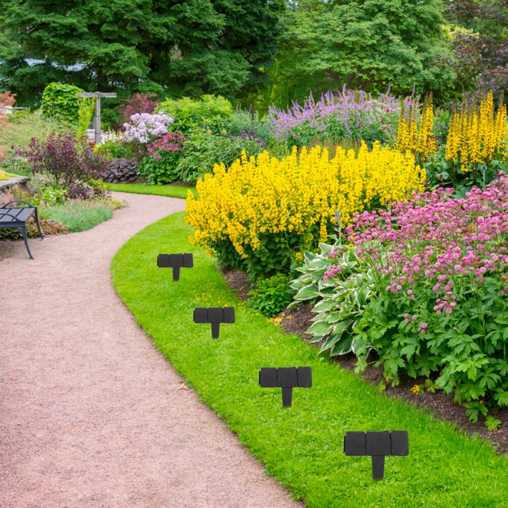 15pcs Cobblestone Garden Edging Border Fence Lawn Border Landscape Fence