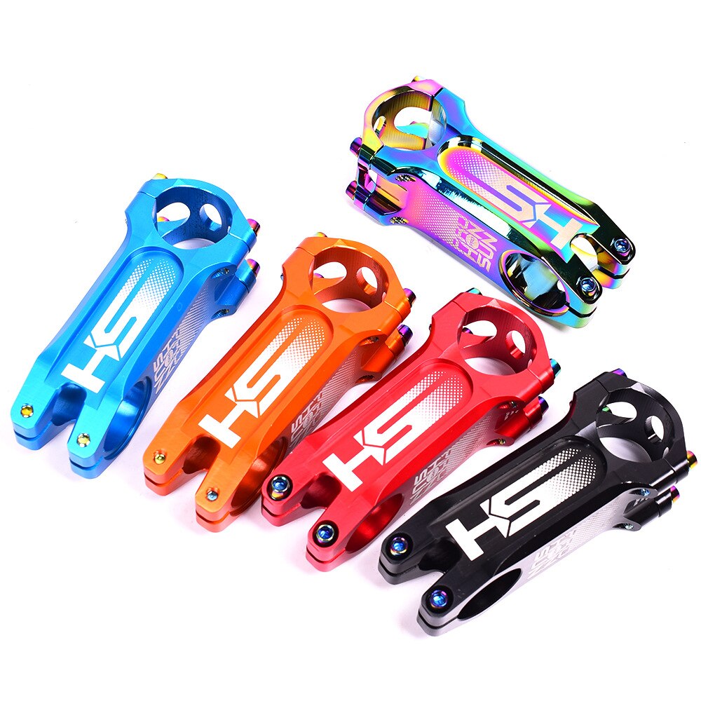 Hoge Sterkte Aluminiumlegering 6061 T6 Cnc Pvd Mtb Fiets Stuurpen 0 Graden 80 Mm Kleurrijke Diy Road Mountain fiets Stuurpen 31.8 Mm