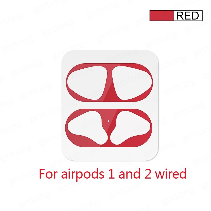 Metal Dust Guard Sticker Case for Apple Airpods Pro Earphone Cover for Airpods 3 Air Pods 3 2 Headphone Charging Box Accessories: Red