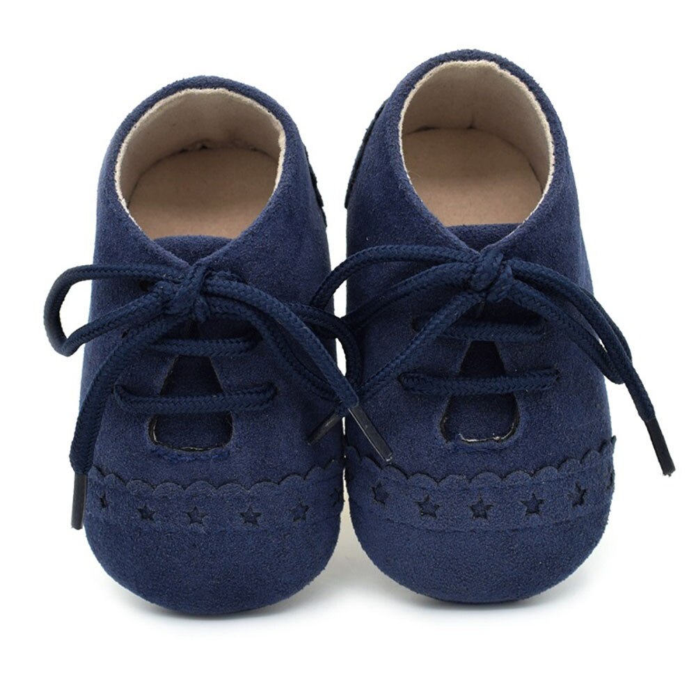 Baby Toddler Shoes Sneaker Anti-slip Soft Sole Lace Up Shoes Baby Shoes: Dark Blue / 11