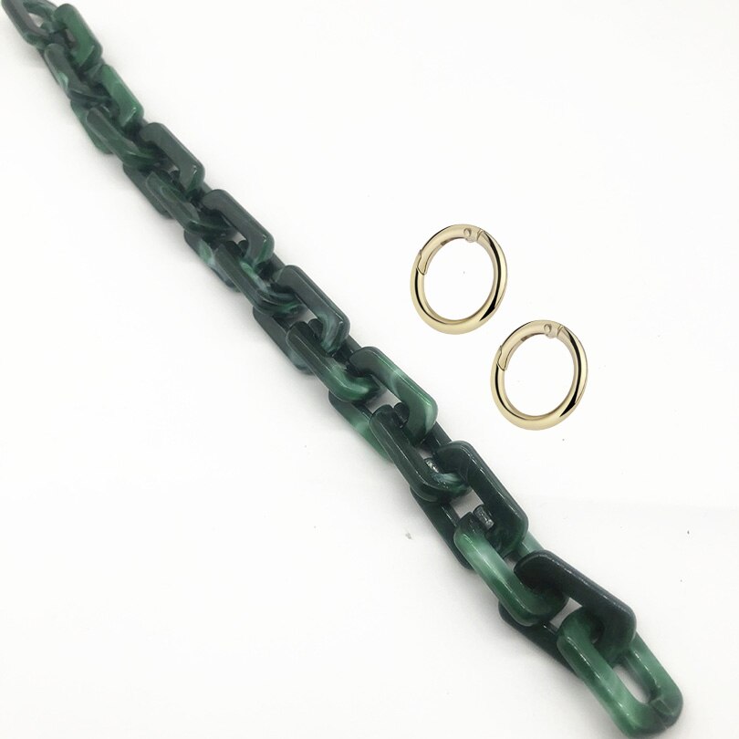 Correa para bolso de mano de resina acrílica de 60m, cadenas doradas para bolso de mujer, accesorios de bolsas de plástico, fácil de combinar: Green