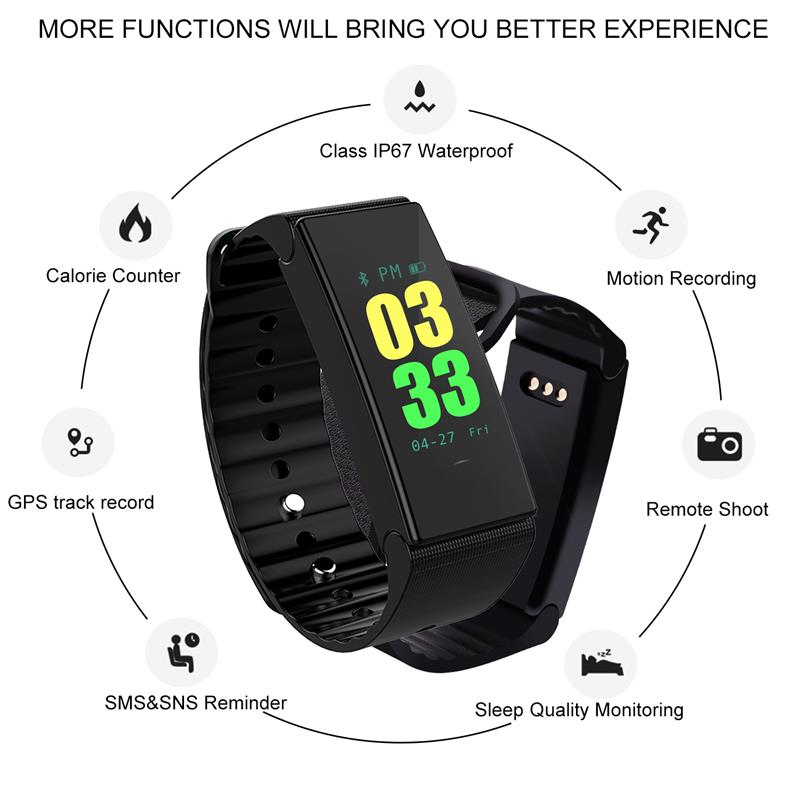 D1 bluetooth smart armband fitness tracker stegräknare aktivitetsmonitor band väckarklocka vibrationsarmband ios android telefon