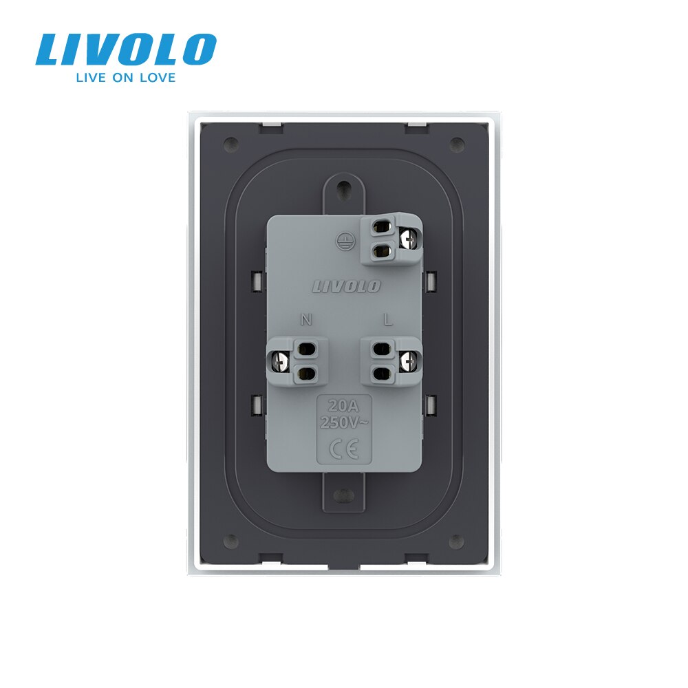 Livolo US standard 20A Wall Power Socket, Double 3pins T Type Plugs , Ground Wires Link, Safety Protection