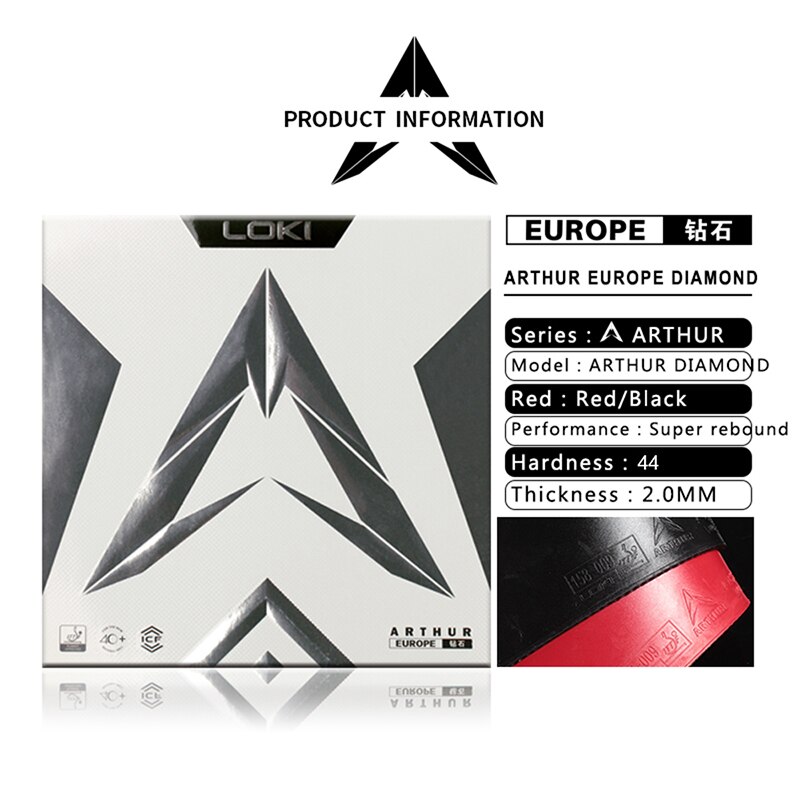 LOKI Arthur Euro Diamant Professionelle Kohlenstoff Schwamm Tischtennis Gummi Nicht-klebrige Pips in Klingeln Pong Gummi ITTF Genehmigt