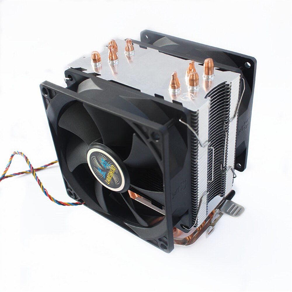 4 Pin 4 Heatpipes Cpu Cooler Cooling Fan Radiator Stille Dual Fan Cooler Heatsink Voor Intel Lga 1150/1151/1155/1156/1366/775 Amd