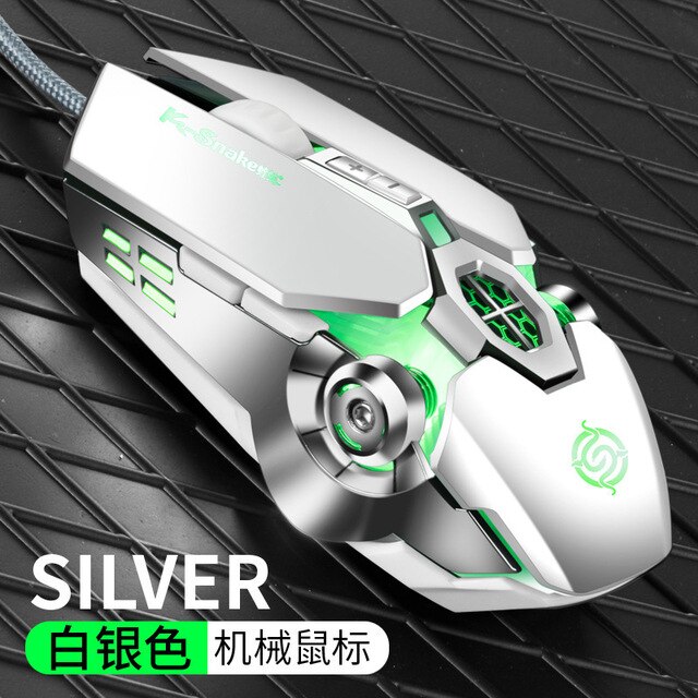 Viper Q7 mechaniczna mysz do gier pulpit laptop biurowy luminous przewodowa mysz esportowa CF gra przewodowa mysz: white
