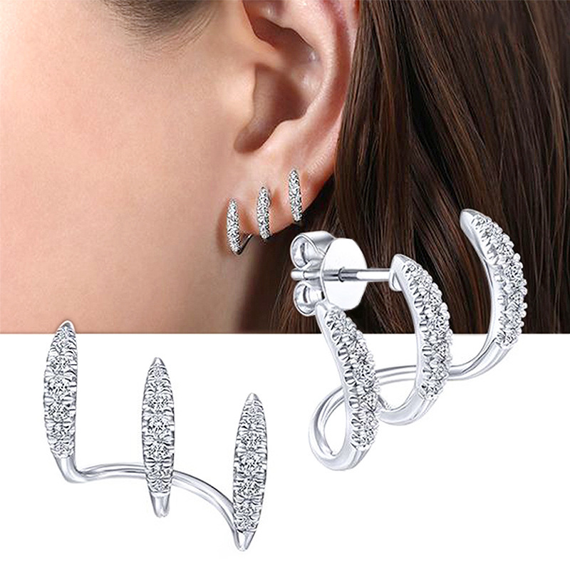 Y2K gotisch Strass Kreuz Ohrringe Kpop Zirkon Kreuz Tropfen Ohrring für Frauen Grunge Egirl Ohrringe Schmuck Zubehör: Palladium