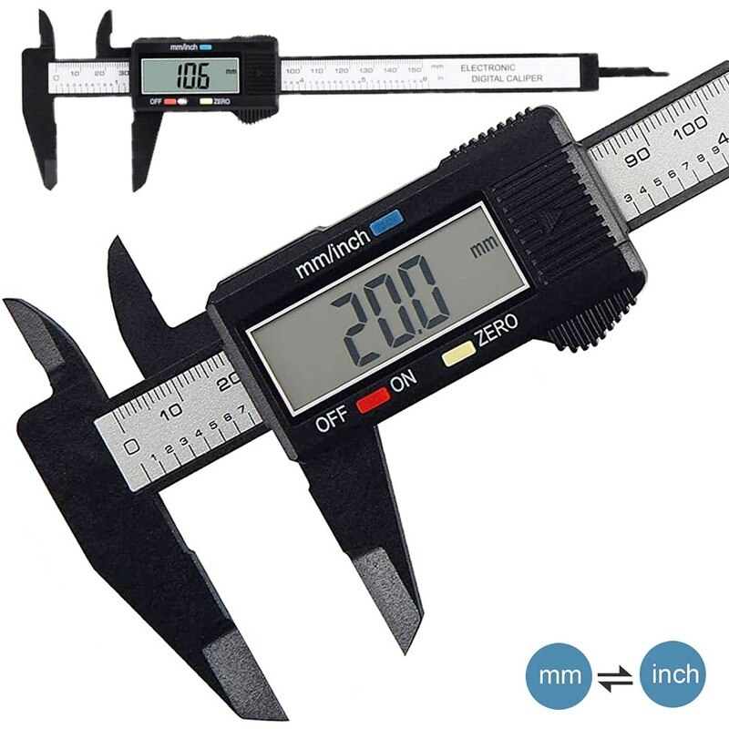 1pc 150mm 100mm Electronic Digital Caliper Carbon Fiber Dial Vernier Caliper Gauge Micrometer Measuring Tool Digital Ruler