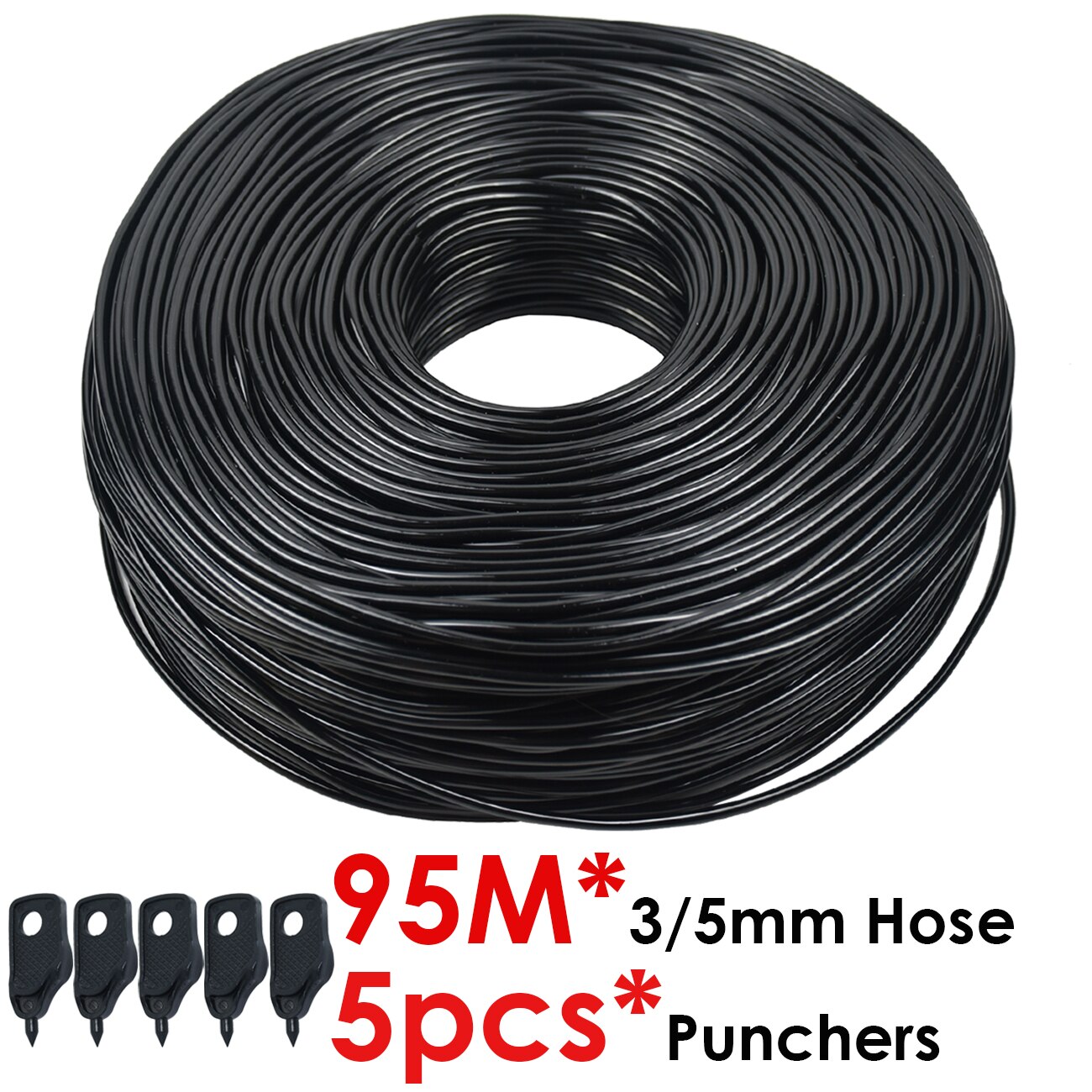 Sprycle 5-140M 3/5Mm Pvc Slang Micro Drip Irrigatie Systeem W/Puncher 1/8 ''tuin Tubing Pijp Pijl Druppelaar Planten Kas: plum