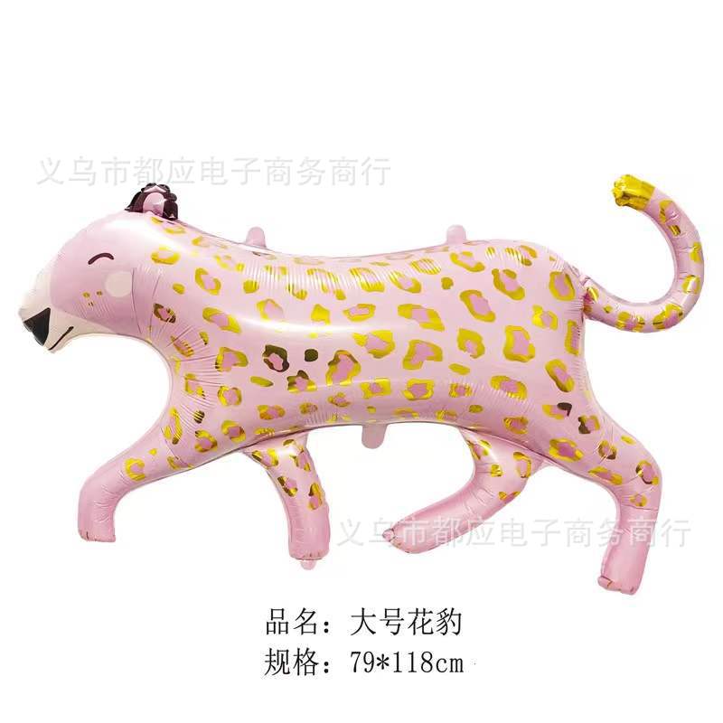 Ballon tête de chien panthère en aluminium, décoration de fête d'anniversaire pour enfants, girafe, dessin animé, éléphant, cheval,: RUBY