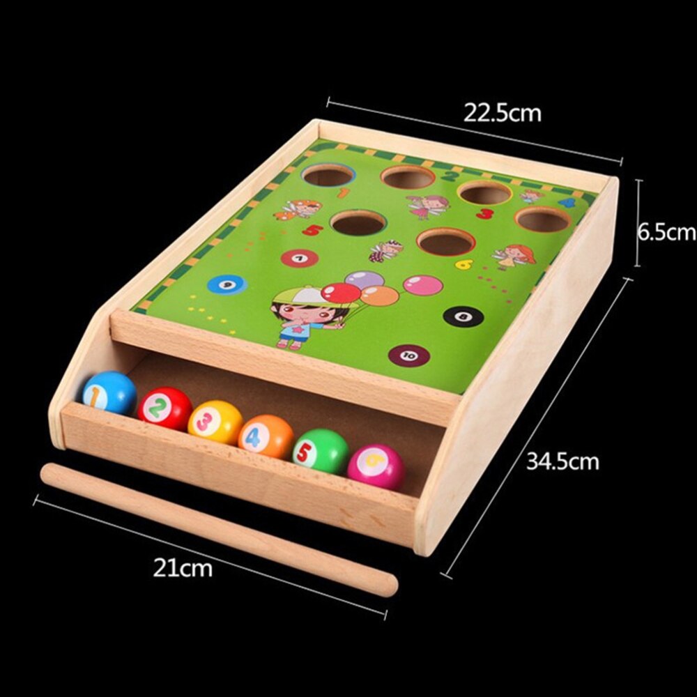 1 Set Table Game Toys Mini Billiard Toys Wooden Interactive Toy Educational Game Supplies for Home Nursery