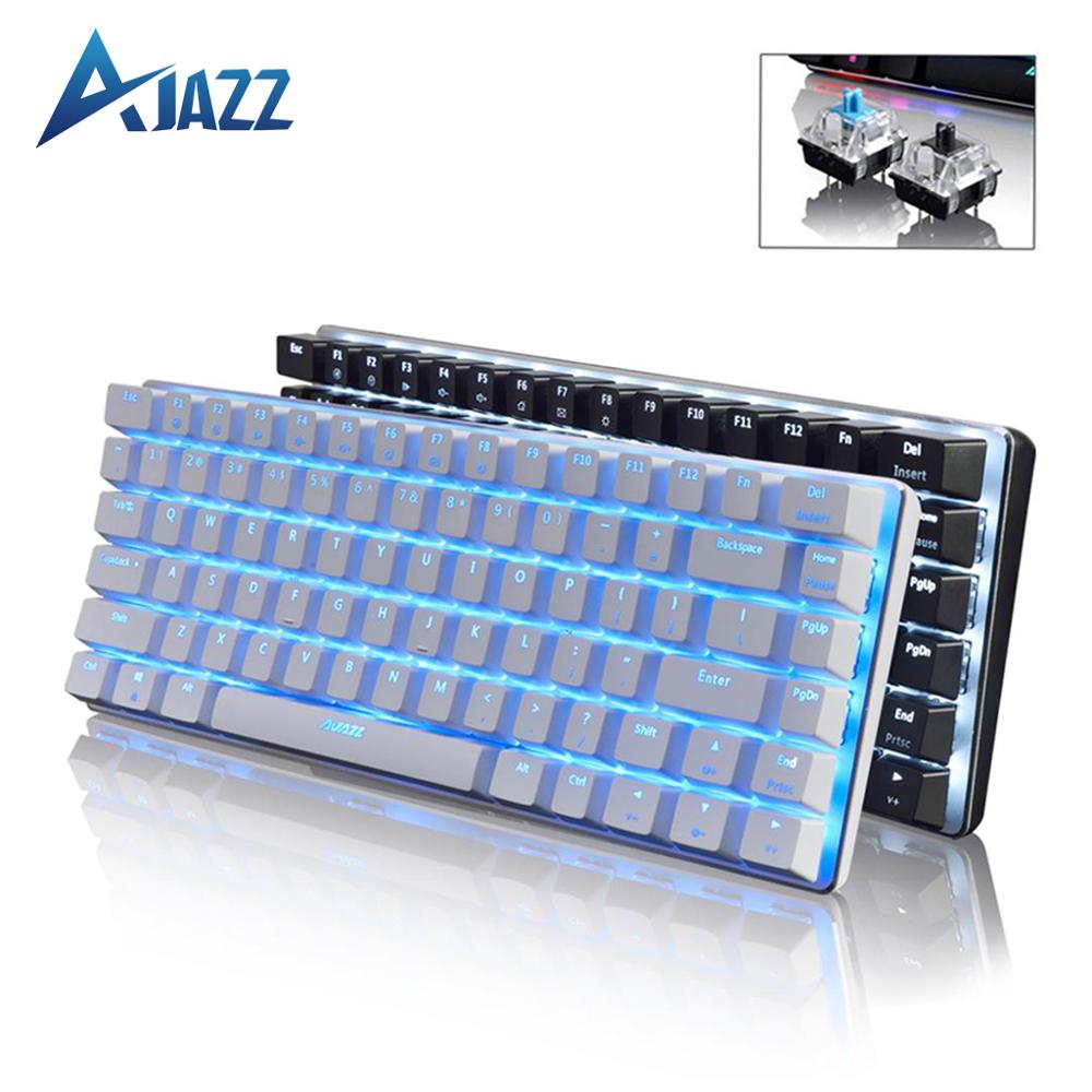 Ajazz AK33 Mechanical Keyboard 82 keys Black / Blue Switch Wired Gaming Keyboards for Tablet Desktop Computer Game Backlit