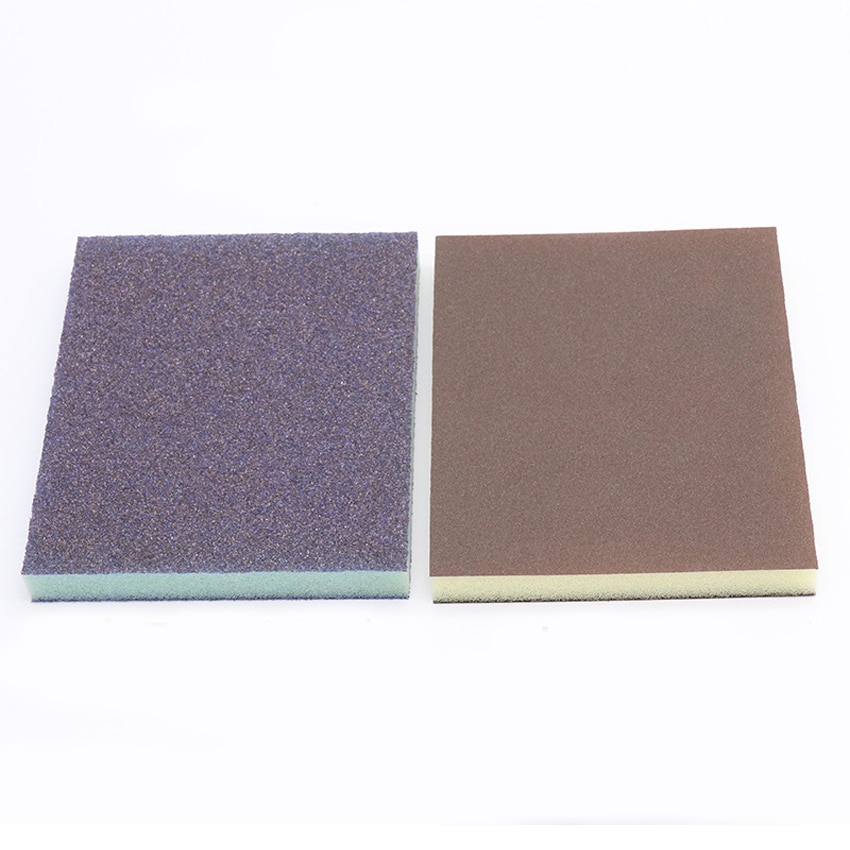 2pcs Wet/Dry Sanding Sponge Block Double Side Foam Abrasive Sandpaper Polishing Pads Discs 80-220 Grit Coarse Medium Very Fine