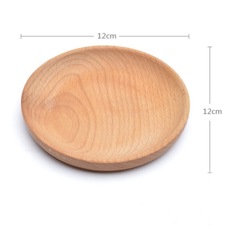 6 stuks rond beukenhouten dinerbord, westerse gerechten, ronde dessert serveerschaal, snack fruit, gedroogd fruit organizer houder, woondecoratie