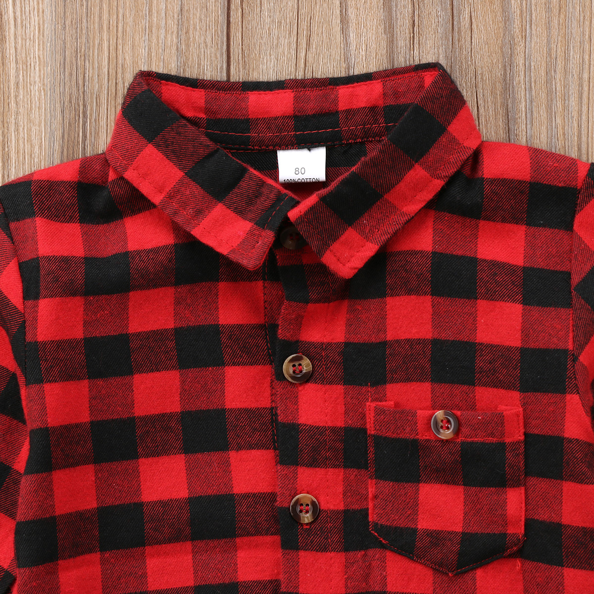 Chemise à carreaux noir & rouge | Chemise à manches longues pour garçons et enfants, pull et hauts taille 2-7T