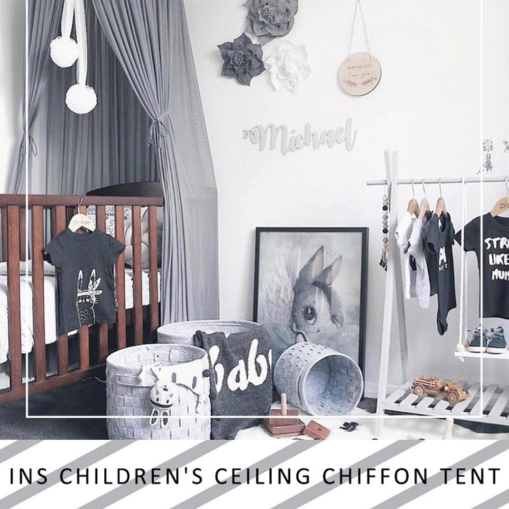 Myggenet seng baldakin garn chiffon legetelt sengetøj til børn, der læser kuppel netting gardiner baby drenge piger spil hus