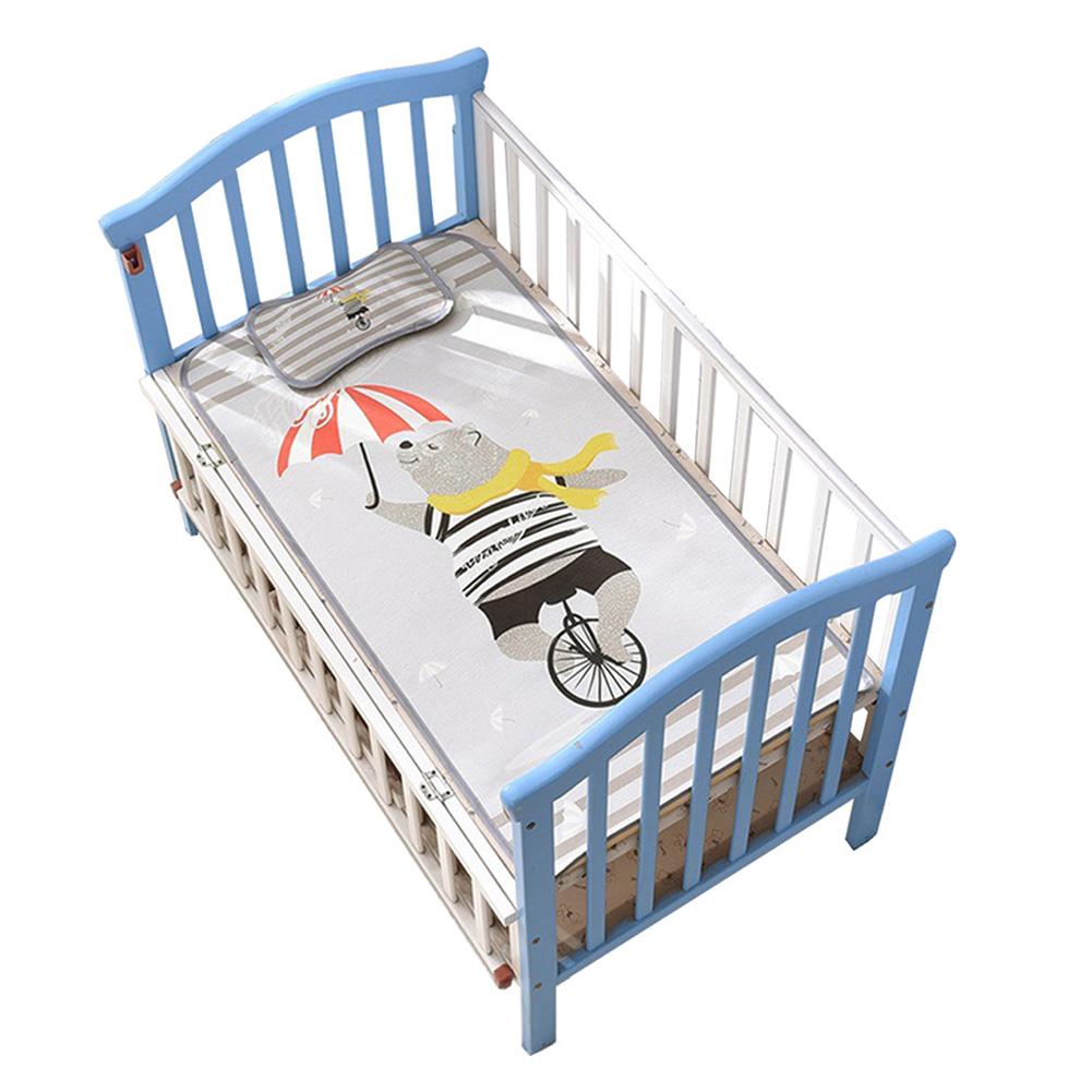 Baby Cartoon Cool Mat Ice Silk Mat With Pillow Set Air Conditioning Sleeping Mattress Summer Baby Falling Asleep