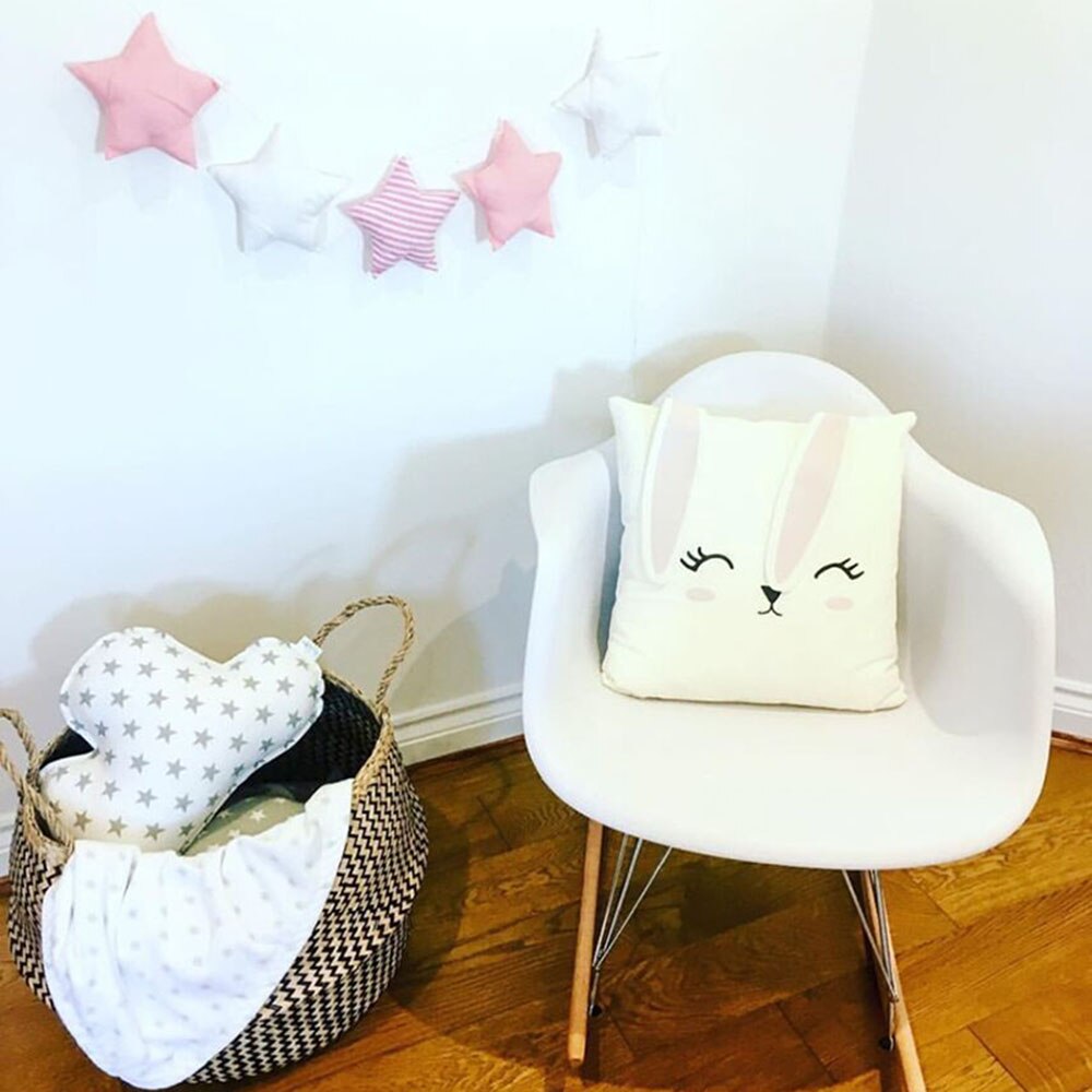 Decoração de berço do jardim de infância, para o quarto, cores listradas, estrelas, para pendurar na cama, fotografia, brinquedos de pendurar na parede