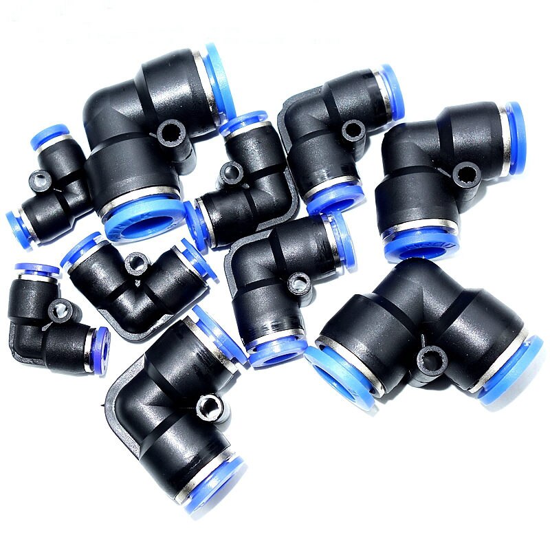 4mm 6mm 8mm 10mm 12mm Tube OD 90 Degree Equal Union Elbow Air Pneumatic Push In Connector Quick Connection Fitting