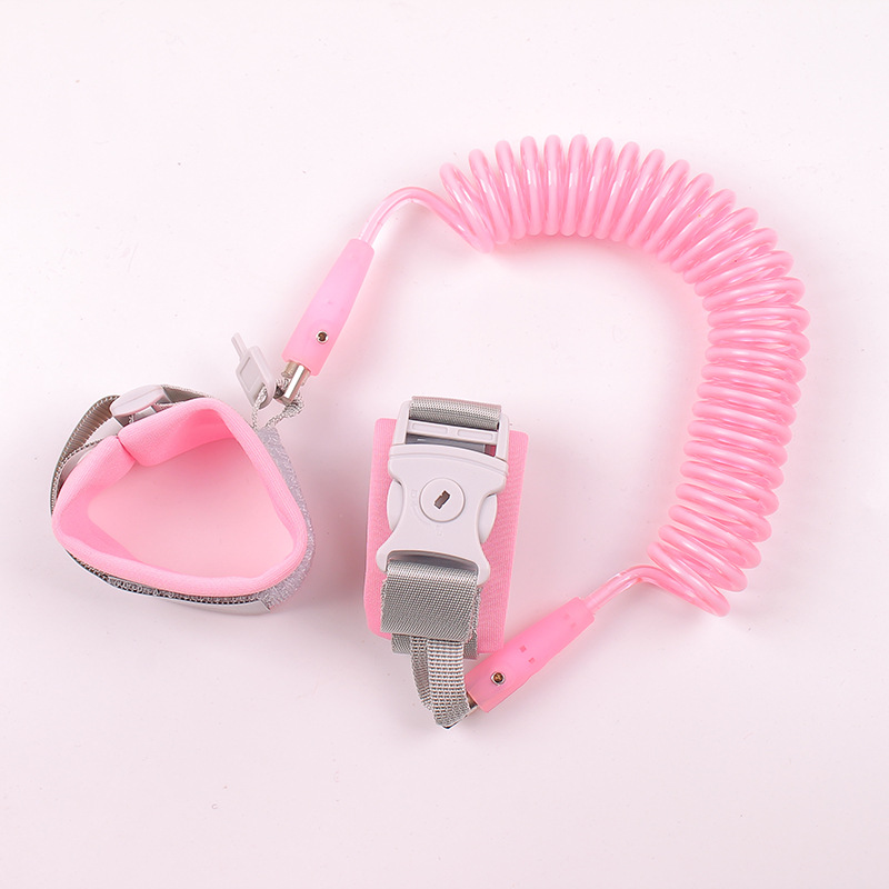 Barnesikkerhet gåsele håndleddslenke sikkerhetsarmbånd barn anti tapt håndleddsbelte sikkerhet baby barn anti tapt stropp baby: Rosa / 1.5m