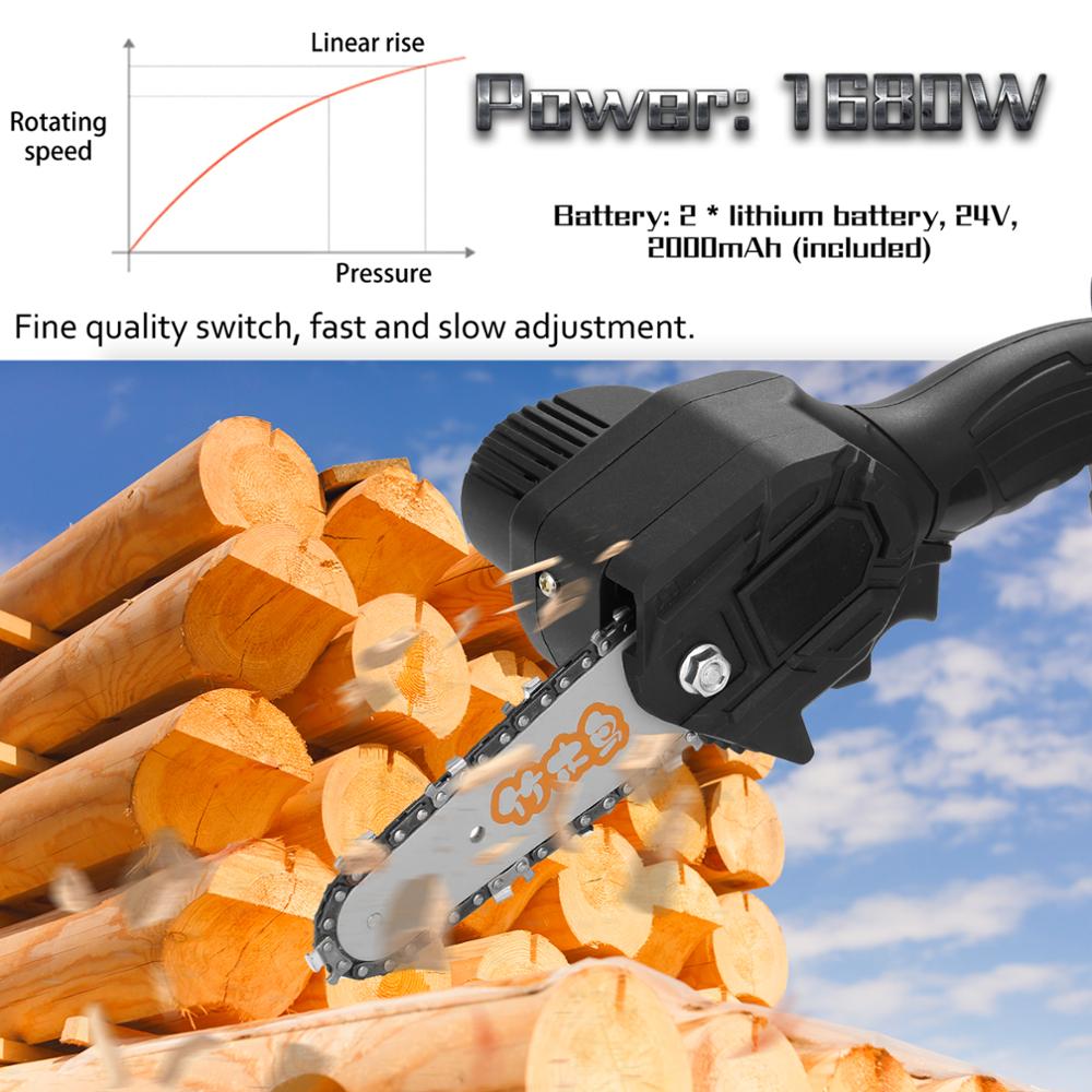 550W Electric Pruning Saw Chainsaw Portable Lithium Battery Rechargeable Cordless Electric Chain Saws Woodworking Cutter Logging