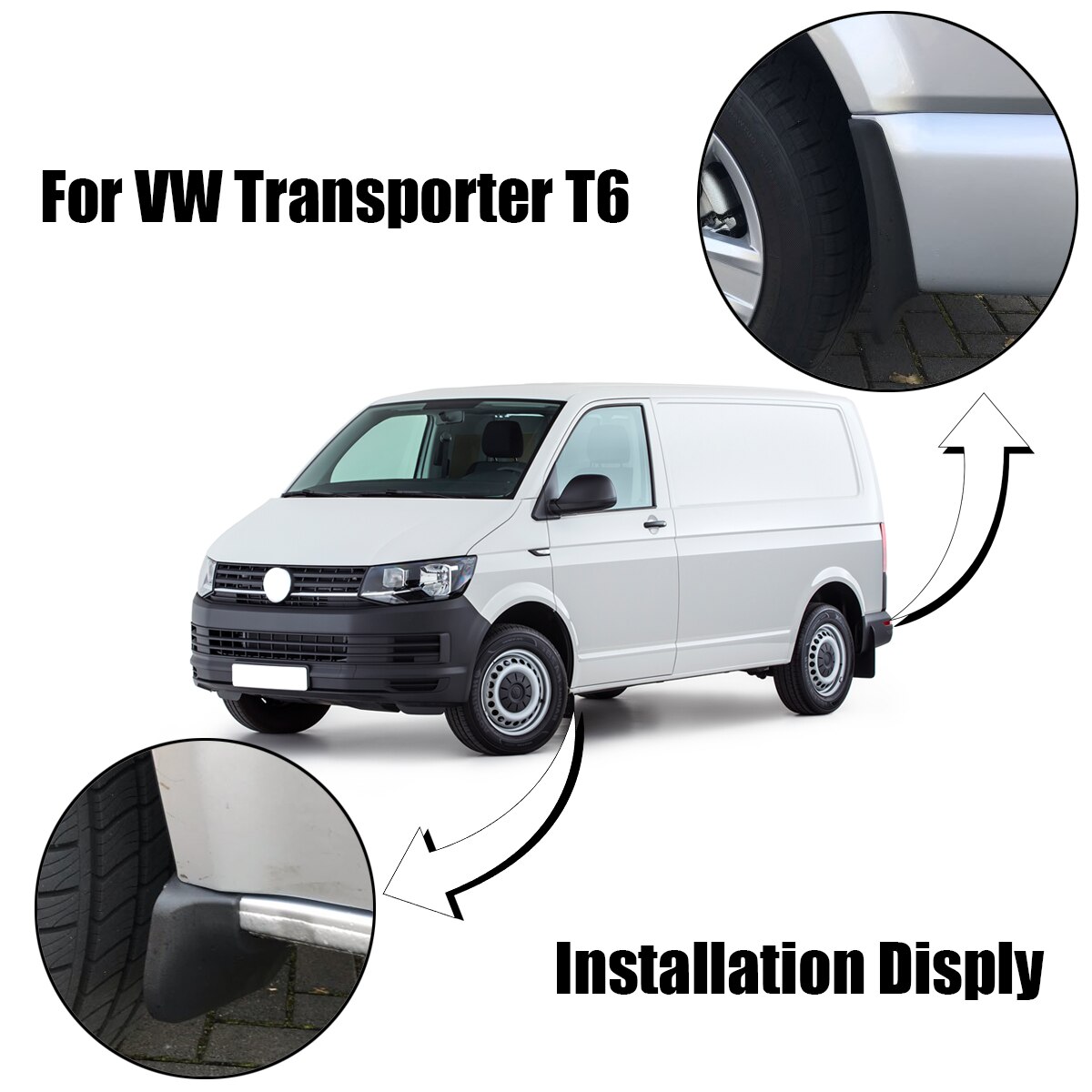 OE Styled Molded Mud Flaps For VW Transporter Caravelle T6 Multivan - Mudflaps Splash Guards Flap Mudguards car