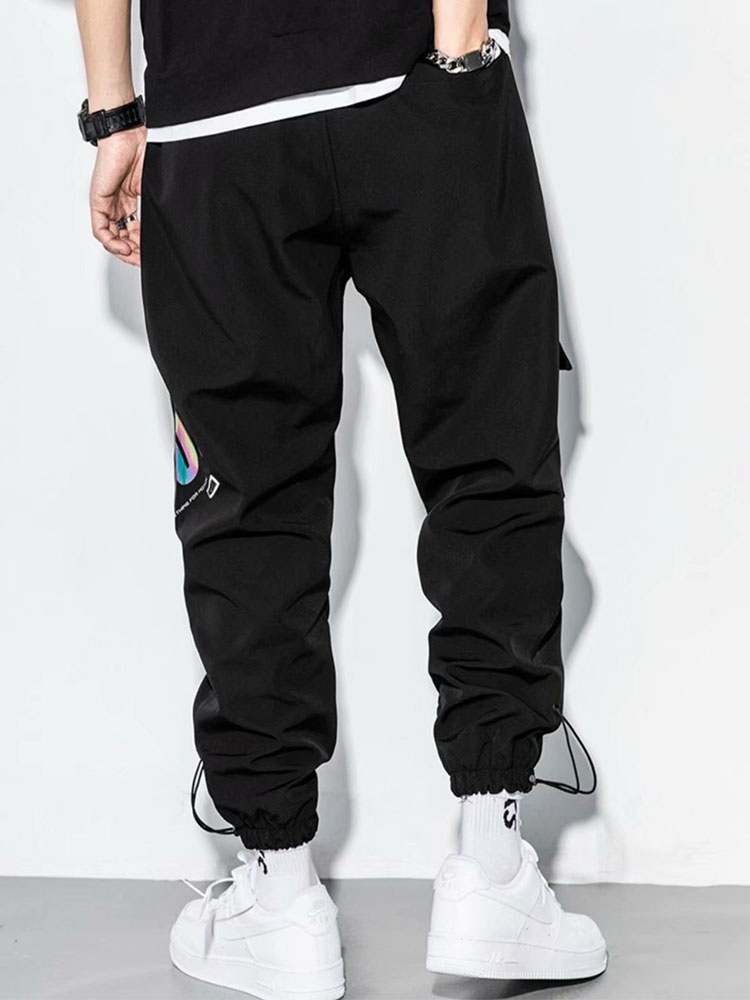 Techwear riflettente uomo Streetwear pantaloni Hip-Hop coreani Harem pantaloni Cargo Casual da uomo pantaloni larghi funzionali multi-tasca