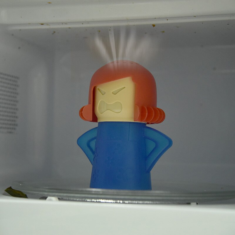 Angry Mama Microwave Cleaner Cool Mama Freezer Odor Absorber Fridge Deodoriser Plastic Oven Steam Cleaning Tool for Home Kitchen