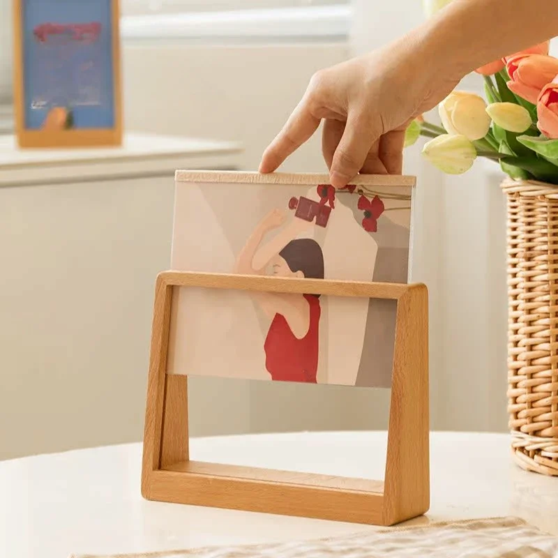 Marco de fotos acrílico original, marco de fotos artístico nórdico de madera maciza Para sesión de fotos, decoración del hogar, Cuadros Para Fotos