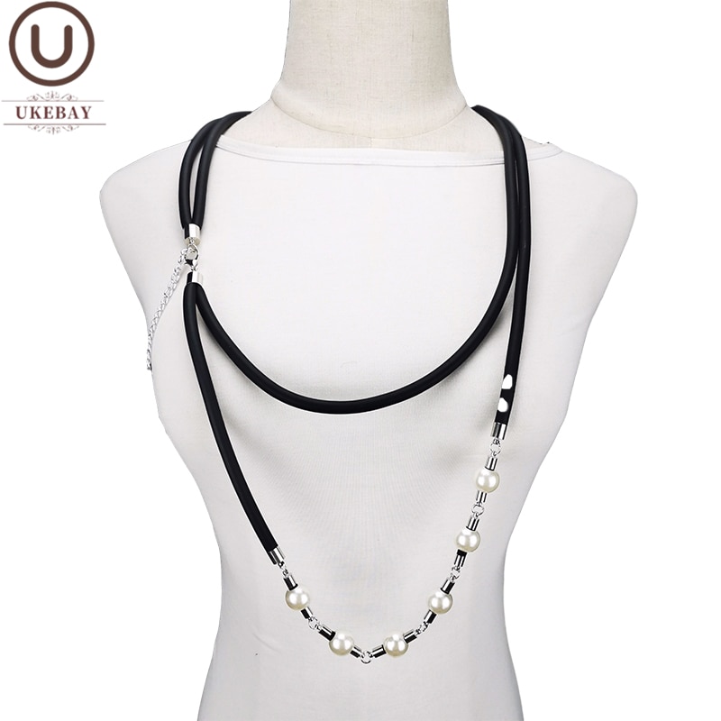 Ukebay boho håndlavede halskæder perle vedhæng halskæde til kvinder luksus smykker gummi smykker bryllup tilbehør