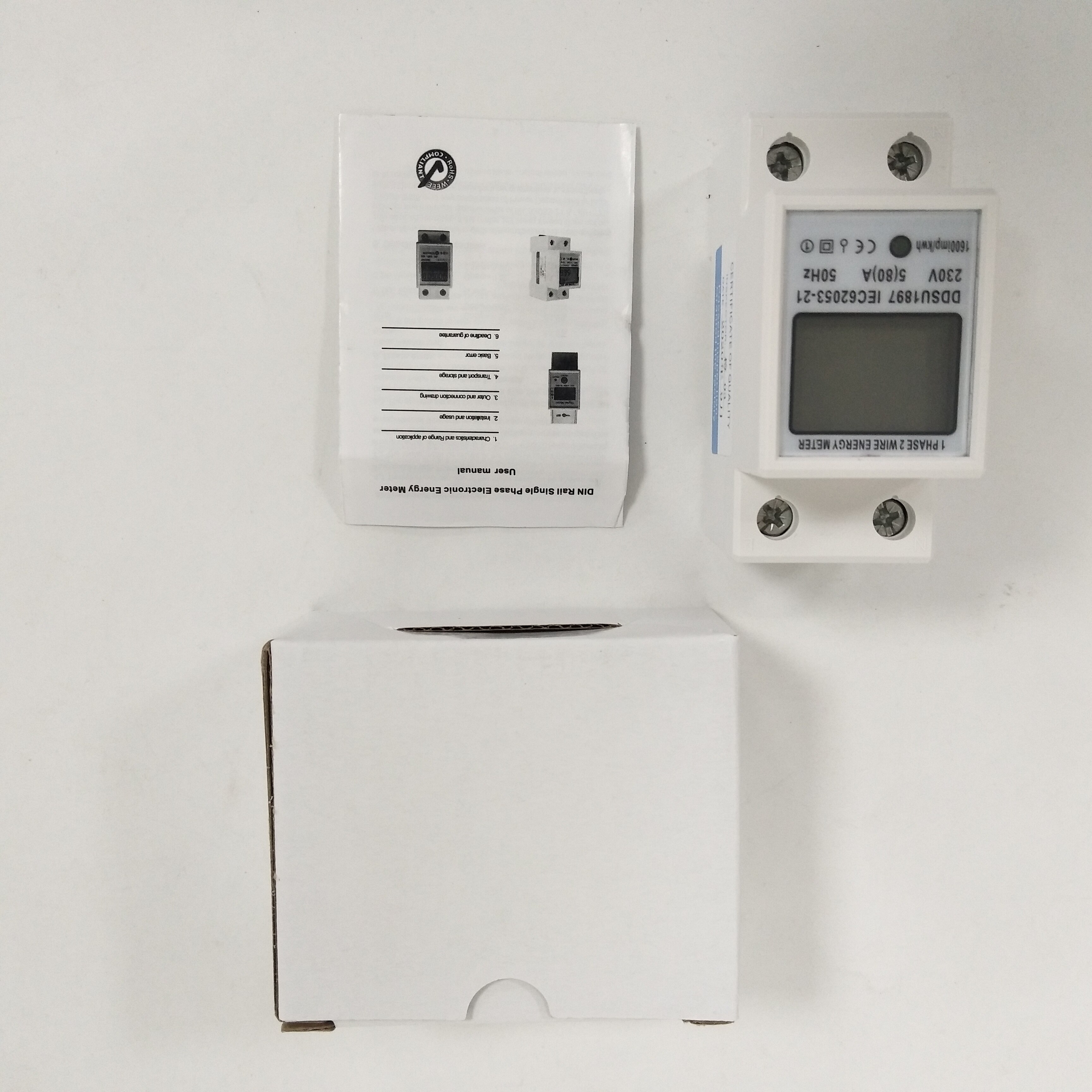 Dds 662 digital elenergimätare enfas din rail elmätare enfas tvåtråds multifunktions elmätare